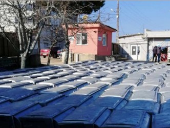 Belediyeye 200 tane Çöp konteyneri hibe edildi