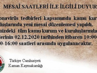 Kurumlarda Mesai saatleri değişti