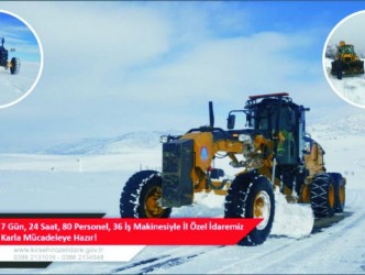 Özel İdare Kar ile Mücadele  Ekipleri Hazırlıklarını tamamladı