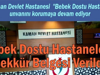 Bebek Dostu Hastanelere Teşekkür Belgesi Verildi