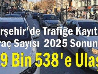 Kırşehir’de Trafiğe Kayıtlı Araç Sayısı  2025 Sonunda 89 Bin 538’e Ulaştı