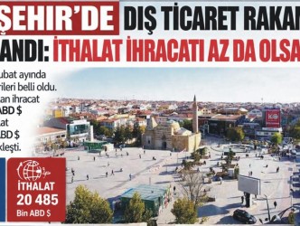 Kırşehir’de Şubat ayında ihracat 19 985  Bin ABD $, ithalat 20 485 Bin ABD $ oldu
