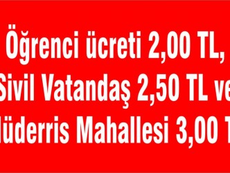 YOLCU ÜCRETLERİNE ZAM GELDİ