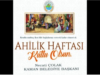 Başkan Necati Çolak’tan  34.Ahilik Haftası Mesajı